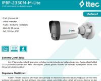 Ttec  2mp 2.8mm  Lensli Ir Ip Bullet Kamera 265+ IPBP-2330M-M-LITE dahili mikrofon 